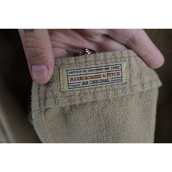 Vtg 90s Abercrombie & Fitch Mens L Distressed Chamois Cloth Button Down Shirt - Picture 4 of 15